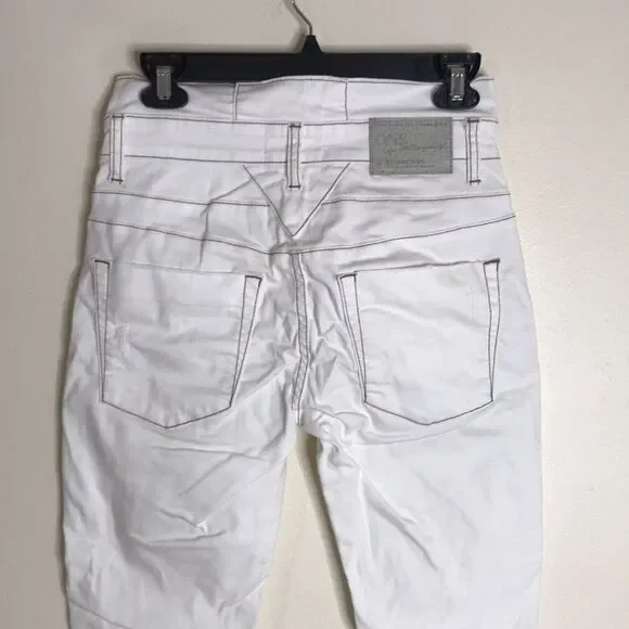 One teaspoon Hoodlums mid waist stretched fitted bow leg white jeans size 27 - Picture 9 of 13